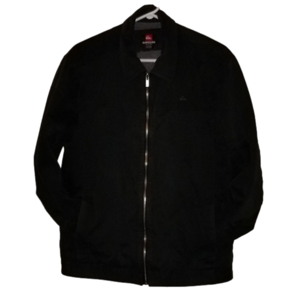 Quiksilver Black Heavy Lined Denim Jacket Size Medium
